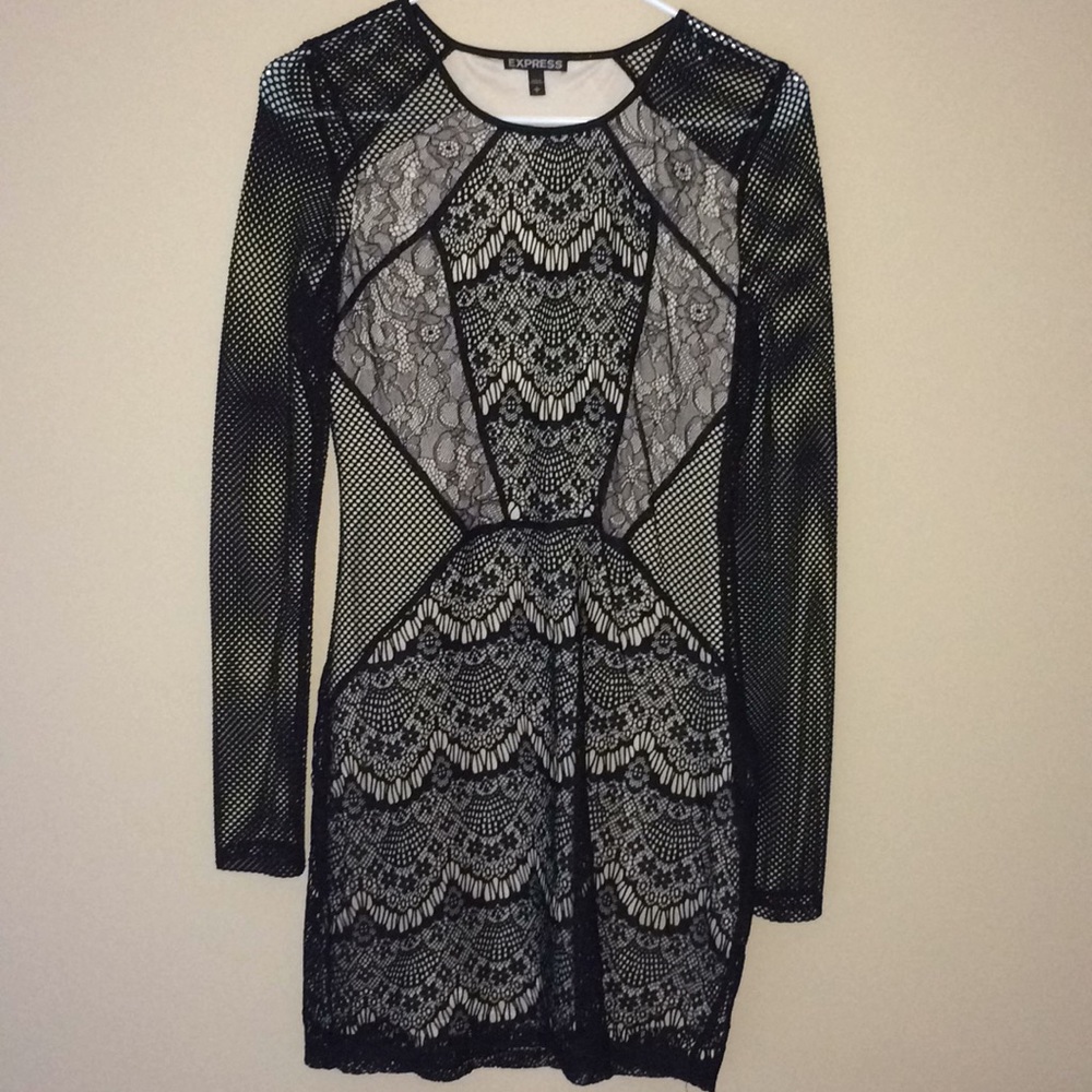 Lace and fishnet dress